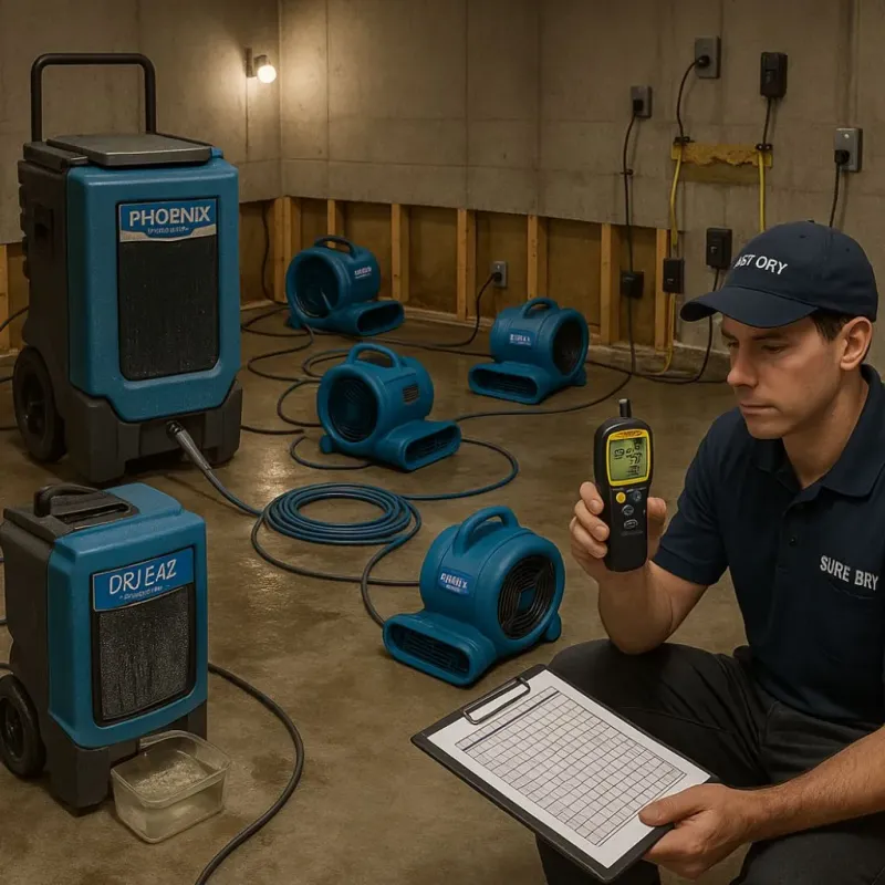 Structural Drying and Dehumidification process in Colona, IL
